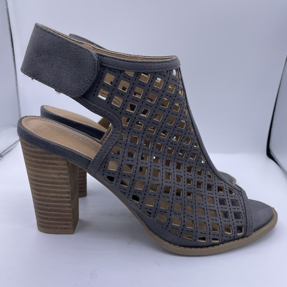 Report Gray Cutout Peeptoe Sandals
